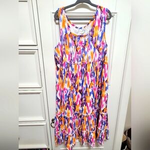 💥3/$24 Disney D-Signed Sleeveless Multicolor Tiered Ruffle‎ Dress